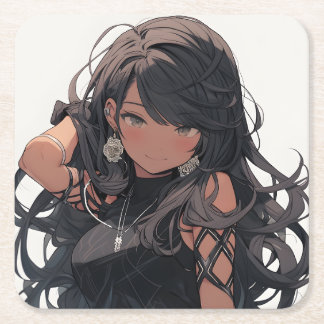 Porta-copo De Papel Quadrado Anime girl #1