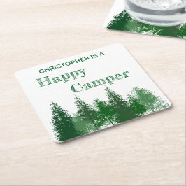 Porta-copo De Papel Quadrado Aniversário das Árvores da Madeira