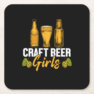 Porta-copo De Papel Quadrado Aniversário das Meninas Cervejeiras Artesanais Beb
