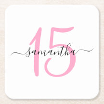 Aniversário de 15 rosa personalizado