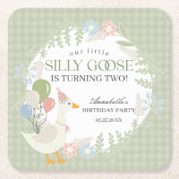 Aniversário de Gingham Floral Gingham, Bobo Verde