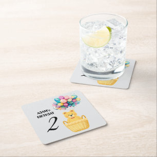Porta-copo De Papel Quadrado aniversário de nome personalizado