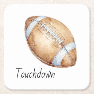 Porta-copo De Papel Quadrado Aniversário de Touchdown de Futebol