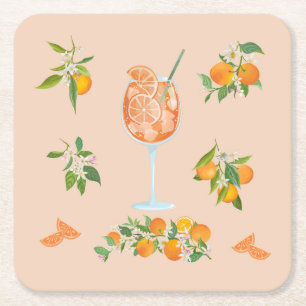 Porta-copo De Papel Quadrado Aniversário de Verão Spritz