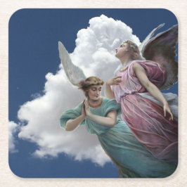 Porta-copo De Papel Quadrado Anjos Guardiães Celestiais
