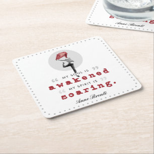 Porta-copo De Papel Quadrado Anne Bronte Poem Citação - Minha Alma está desp