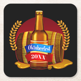 Porta-copo De Papel Quadrado Ano de Alteração Oktoberfest 20xx Beer Bottle Barr