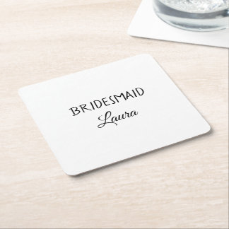 Porta-copo De Papel Quadrado Ano de presente de bridesmaid de nome de adição si