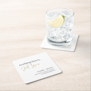 Porta-copo De Papel Quadrado Apenas Ame Portas copos EDITÁVEIS DE Casamento COR