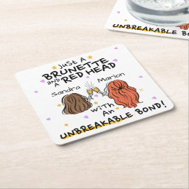 Porta-copo De Papel Quadrado "Apenas um Brunette e um Cabeça Vermelha" Personal