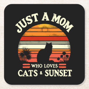 Porta-copo De Papel Quadrado Apenas uma mãe que ama gatos