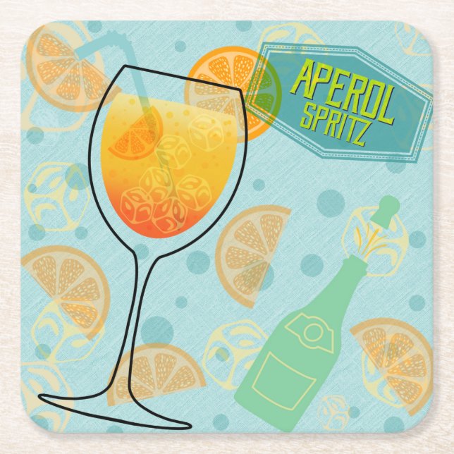 Porta-copo De Papel Quadrado Aperol SpritzSquare (Frente)