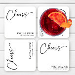 Porta-copo De Papel Quadrado Aplausos Clássico Casamento Mínimo Moderno e Minim<br><div class="desc">Estas são Portas copos de papel de casamento simples e minimalista clássicas,  clássicas e modernas!</div>