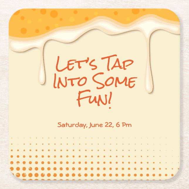 Porta-copo De Papel Quadrado Aplausos e Cervejas – Convites Festivos para os Am (Frente)