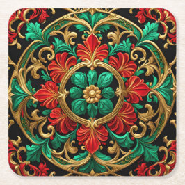 Porta-copo De Papel Quadrado Apoio de Papel Decorativo Verde Vermelho para Fest