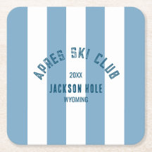 Apres Ski Club Retro Azul Cabana Listrado Ski Part