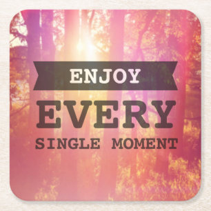 Porta-copo De Papel Quadrado Aproveite cada momento de Solteiro