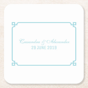 Porta-copo De Papel Quadrado Aqua Paradise Deco Chic Wedding