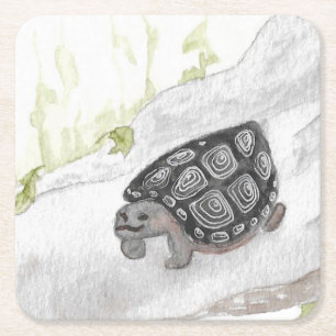 Porta-copo De Papel Quadrado Aquarela