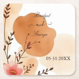 Porta-copo De Papel Quadrado Aquarela Chic Autumn