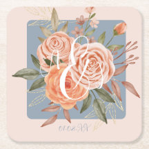Aquarela Floral Rosas Pêssego Rosa Empoeirado Dou