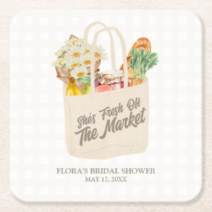 Porta-copo De Papel Quadrado Aquarela Fresca do Chá de panela de Mercado