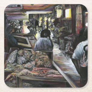 Porta-copo De Papel Quadrado Aquático, ainda beijado com o Vento do Deserto, Je