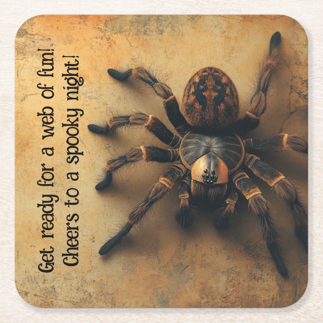 Porta-copo De Papel Quadrado Aranha Spook-tacular HALLOWEEN Bash! (Frente)