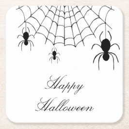 Porta-copo De Papel Quadrado Aranhas do Halloween Cute Gótico Preto Branco