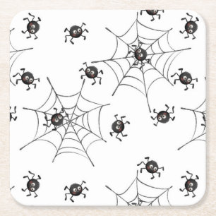 Porta-copo De Papel Quadrado Aranhas e Webs Cutes Spooky