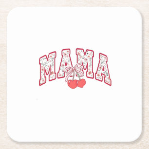 Porta-copo De Papel Quadrado Arco de coquete do Dia de as mães Mama est 2025