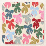 Porta-copo De Papel Quadrado Arcos de Natal Coquette<br><div class="desc">Arcos de Natal - Fitas de Coquetes.</div>