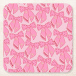 Porta-copo De Papel Quadrado Arcos de Natal rosa<br><div class="desc">Arcos de Natal Coloridos - Fitas Coquetes - Rosa.</div>