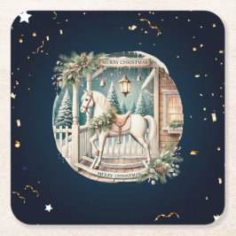 Porta-copo De Papel Quadrado Área exclusiva de natais vintages