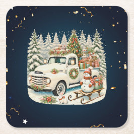 Porta-copo De Papel Quadrado Área exclusiva de natais vintages