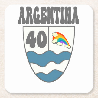 Porta-copo De Papel Quadrado Argentinien Ruta 40 Autobahnschild mit Regenbogen