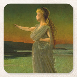 Porta-copo De Papel Quadrado Ariadne em Naxos John Atkinson Grimshaw