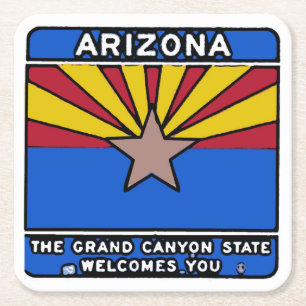 Porta-copo De Papel Quadrado Arizona de boas-vindas a coasters de bebida quadra