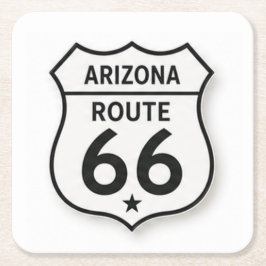 Porta-copo De Papel Quadrado Arizona Rota 66 Retro Escudo Branco Apoio de Copo