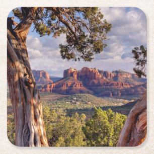 Porta-copo De Papel Quadrado Arizona vermelha da rocha Sedona
