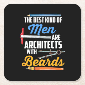 Porta-copo De Papel Quadrado Arquitetos masculinos com barbas
