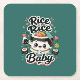 Porta-copo De Papel Quadrado Arroz Arroz Bebê Kawaii Sushi