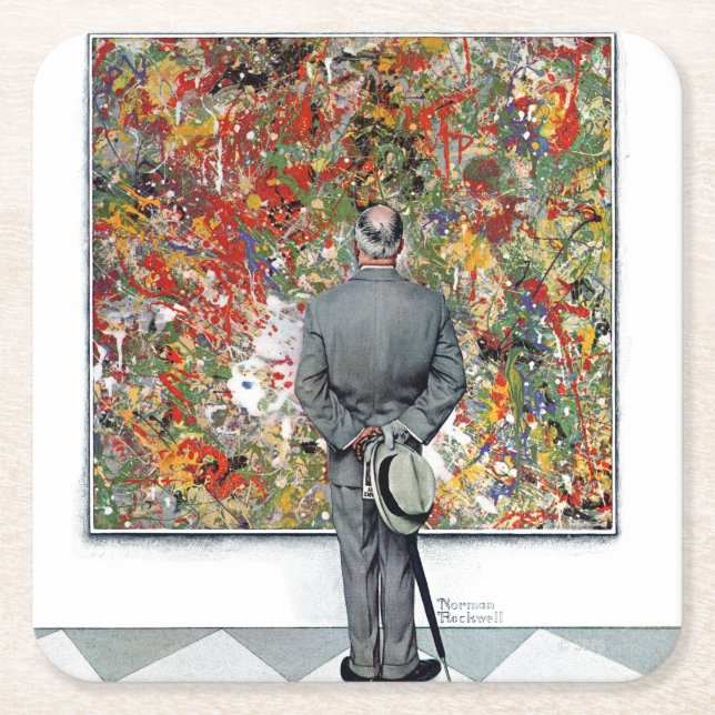 Porta-copo De Papel Quadrado Art Connoisseur de Norman Rockwell (Frente)