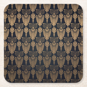 Porta-copo De Papel Quadrado Art Deco Black Dourado: Retro.