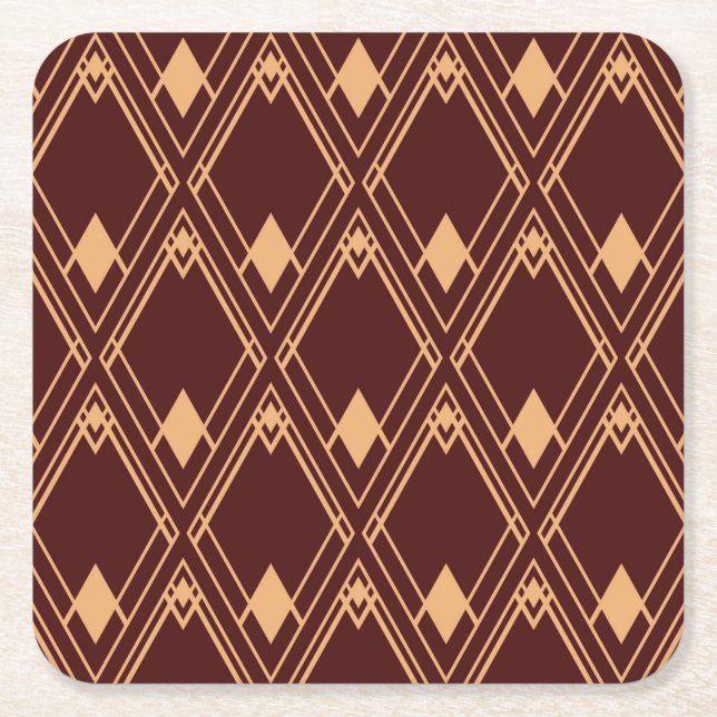 Porta-copo De Papel Quadrado Art Deco Diamond Pattern (Frente)