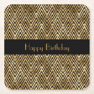 Porta-copo De Papel Quadrado Art Deco Geométrico Personalizável