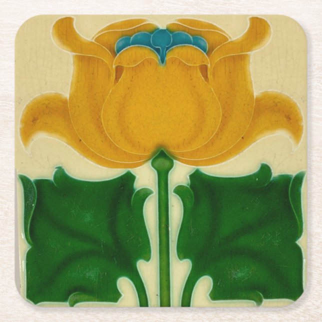 Porta-copo De Papel Quadrado art nouveau cardboard coaster (Frente)