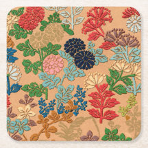 Arte Floral Japonesa Vintage em Impressão Total em