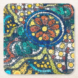 Porta-copo De Papel Quadrado Arte Fotográfica Colorida em Potéria Mexicana no S