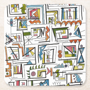 Porta-copo De Papel Quadrado Arte Geométrica Abstrata Caprichosa de Portland